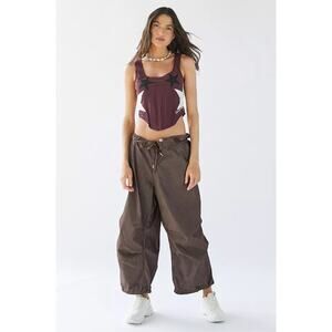 House of Sunny Saloon Red Burgundy Star Corset Top Size 8